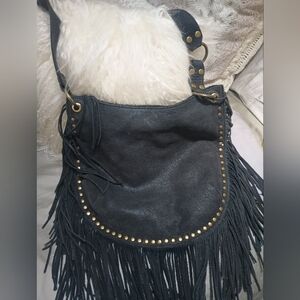 Vintage Leather Fringed Bag